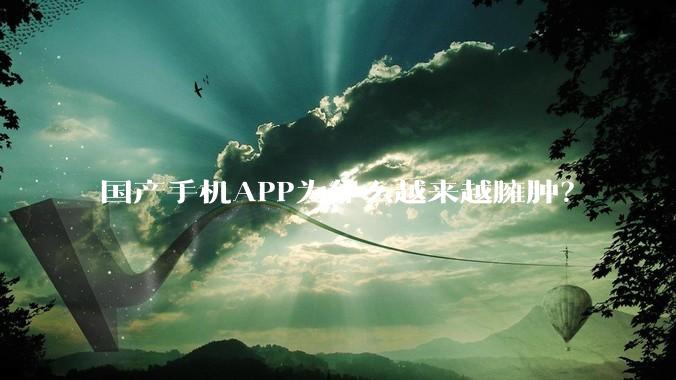 国产手机APP为什么越来越臃肿？